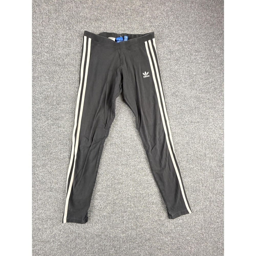 Adidas Originals Leggings Womens‎ Small Black 3 Stripe Ankle Stretch Athletic